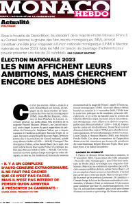 Article NIM de Monaco Hebdo du 3 novembre 2022